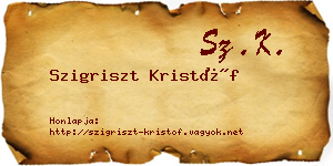 Szigriszt Kristóf névjegykártya