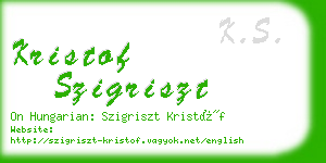 kristof szigriszt business card